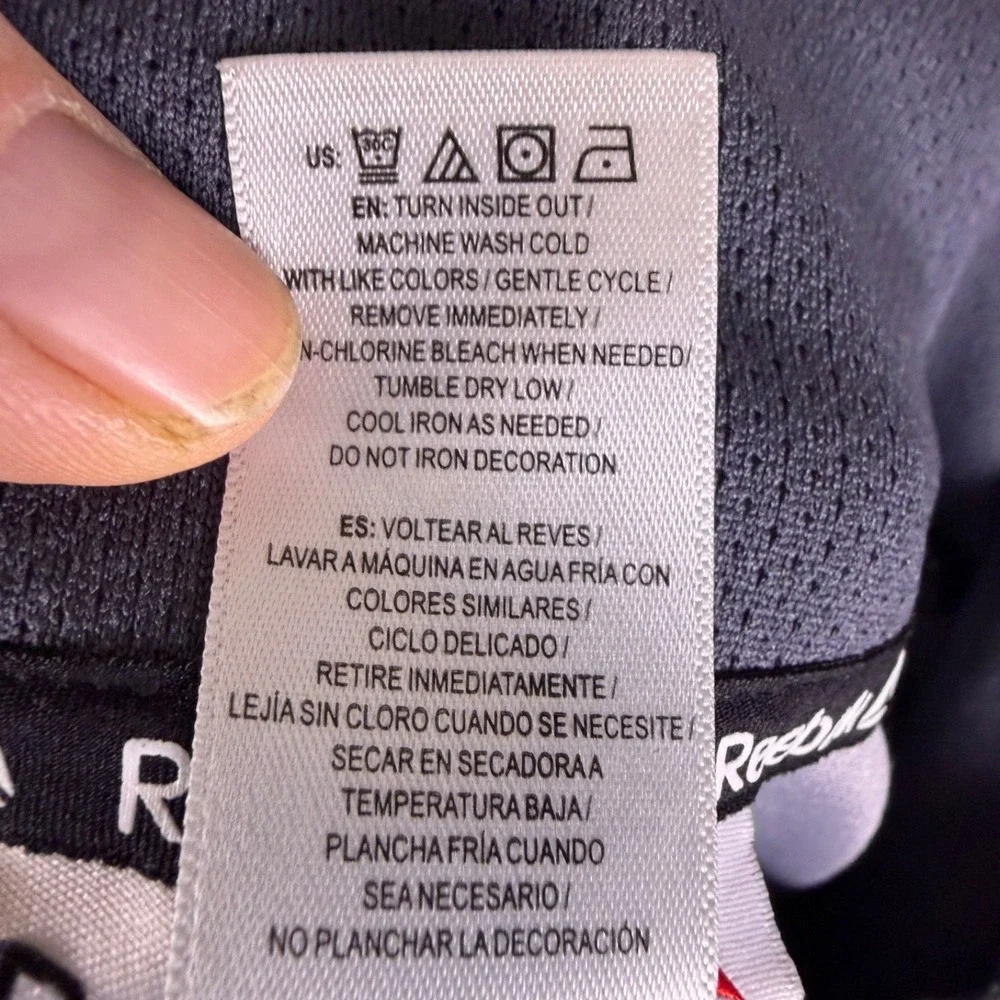 Reebok Graphic Logo Hoodie Mens Gray‎ 3XL Sweatshirt High Neck All Over Print
